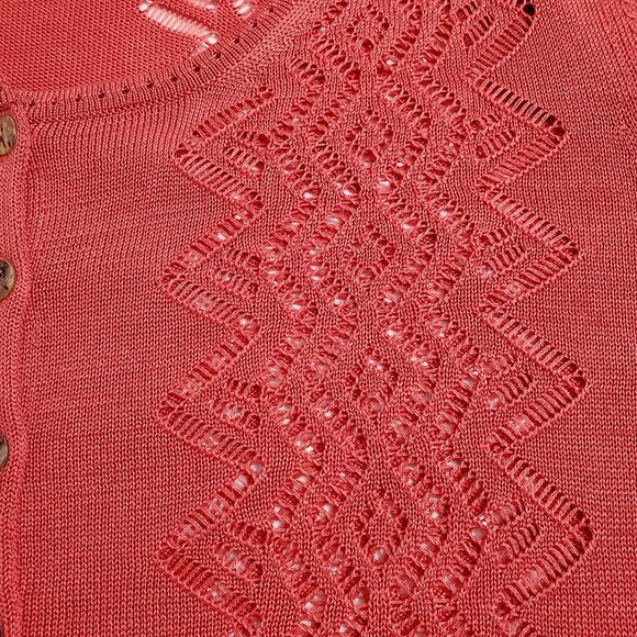 Peruvian Connection Womens Chaco Lace Knit Pima Cotton Cardigan XL Point… - Picture 6 of 12